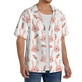 thumbnail image 4 of Xecao offers the Rabbit Is And Carrots for Men's Casual Short-sleeved Shirt, a button-up collared shirt with a pocket, perfect for beach vacations and yacht travel in the Large size., 4 of 7