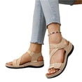 thumbnail image 3 of HTHLVMD Adjustable Strap Wedge Sandals for Women, 2026 Summer Orthopedic Sandal Diabetic Walking, Women's Summer Fisherman Sandals, Adjustable Ankle Strap Open-Toe, Beige 5.5, 3 of 7