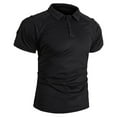 thumbnail image 5 of Mens Quick Dry Tactical Shirts Turndown Collar Short Sleeve Tops Stretch Comfy Summer Outdoor Fishing Shirts, 5 of 8