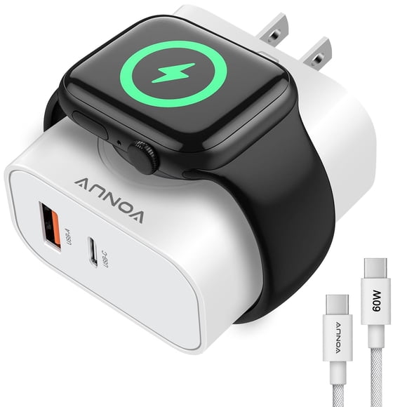 Adaptador VONUV 3 en 1 para Apple Watch, carga rápida USB-C de 20 W