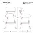 thumbnail image 4 of CHITA 26" Modern Upholstered Bar Stools Set of 2, Counter Stools with Back and Wood Legs for Kitchen Island & Home Bar, Cream Fabric, 4 of 11