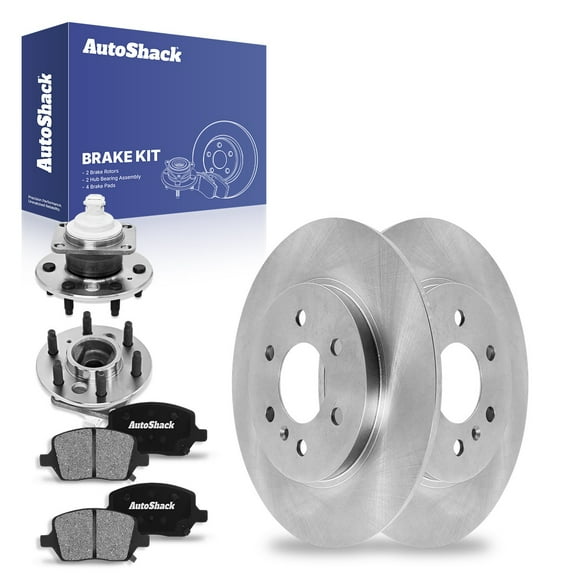 AutoShack Rear Brake Rotors Ceramic Brake Pads Wheel Bearing Hub Assembly | Replacement for 2006-2009 Chevrolet Uplander 2006-2007 Buick Terraza 2007-2009 Pontiac Montana V6 FWD | 8-PC Brake Kit