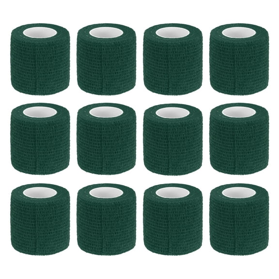 12 Rolls Adhesive Elastic Tape Elastic Bandage,2" x 5 Yards Wrap Stretch Wrist Knee Tape,Dark Green