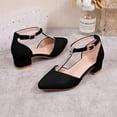 thumbnail image 5 of ITSAME Girls Dress Shoes, Ankle Strap Low Block Heel Closed Toe Fashion Wedding Party Heel Sandals Black 13.5(Little Kids), 5 of 5