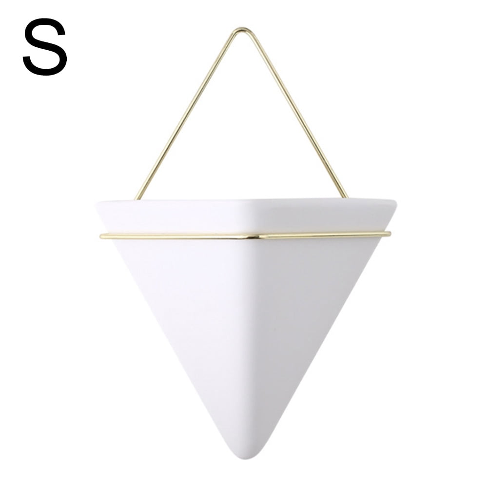 CAROOTU Simple Container Iron Vases Ceramic Self Water-Absorbing Planter Nordic Succulent Plant Wall Mounted