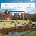 thumbnail image 4 of Outsunny Kids Swing Set with 2 Seats Glider A-Frame Metal Stand Adjustable Hanging Rope for Backyard Playground Outdoor Playset, 4 of 10