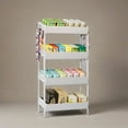 thumbnail image 2 of 4-Tier Retail Display Rack Stand, Particleboard Shelves with 4 Metal Hooks, Heavy-Duty Metal Frame for Retail, Kitchen & Office, 2 of 5