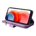 thumbnail image 5 of Multifunctional Case for Moto G Power 2021,[RFID Blocking] 9 Credit Cards Holder Wrist Strap, Premium PU Leather Zipper Wallet Purse Magnetic Flip Phone Cover for Motorola Moto G Power 2021, Purple, 5 of 12