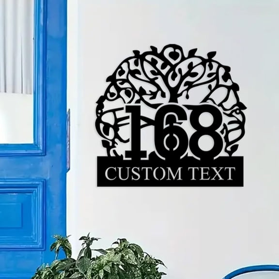 Custom Personalized Modern Number Metal Address Sign, Custom House Number Metal Metal Name Sign Outdoor, Outdoor House Number