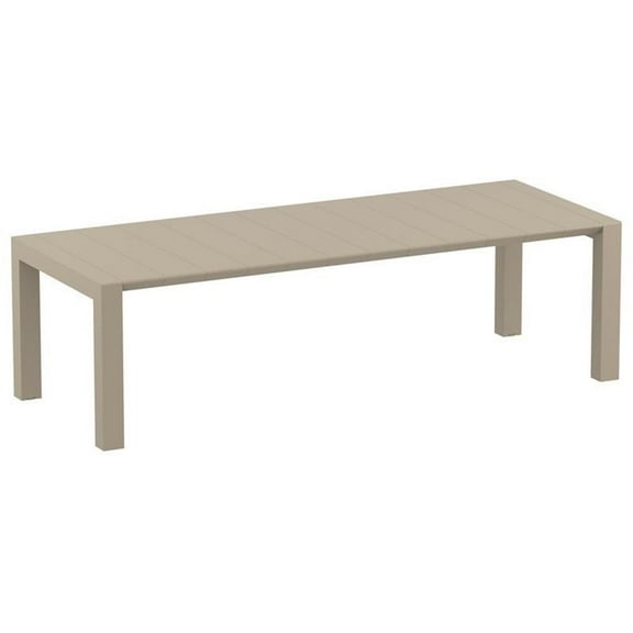 Compamia Vegas 118" Extendable Patio Dining Table in Taupe