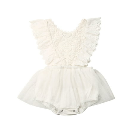 

Nokiwiqis Newborn Girls Clothes Flower Lace Romper Dress Bodysuit Jumpsuit