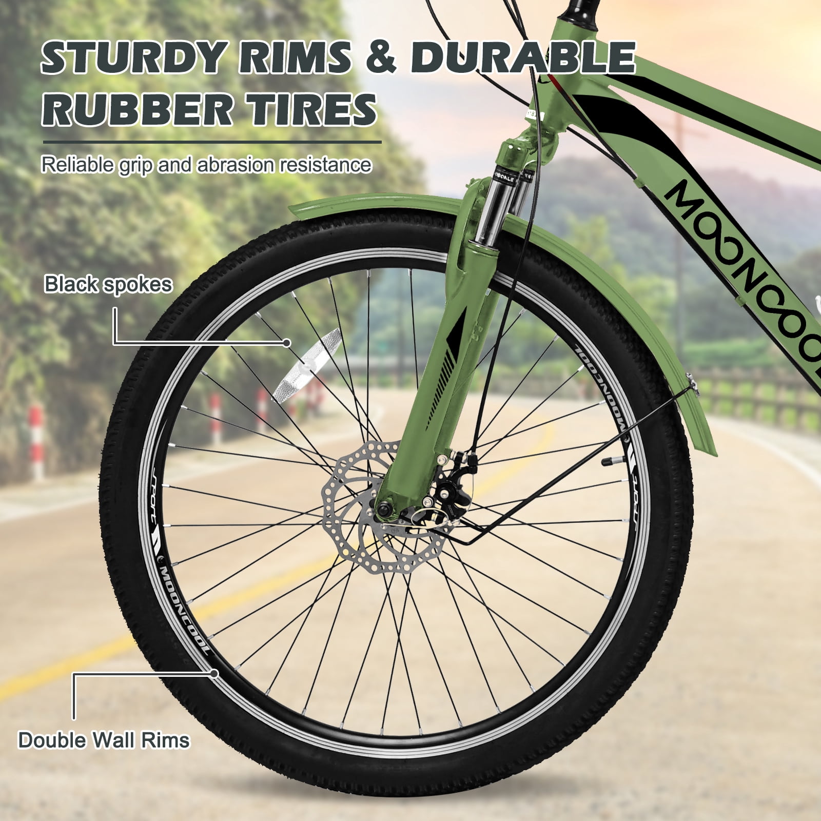 ABORON 24/26/27.5 Inch Adult Mountain Tricycle, 7 Speed Three Wheel MTB, Adults Trikes Cruiser Bikes with Shopping Basket & Accessories, Exercise Men's Women's Tricycles