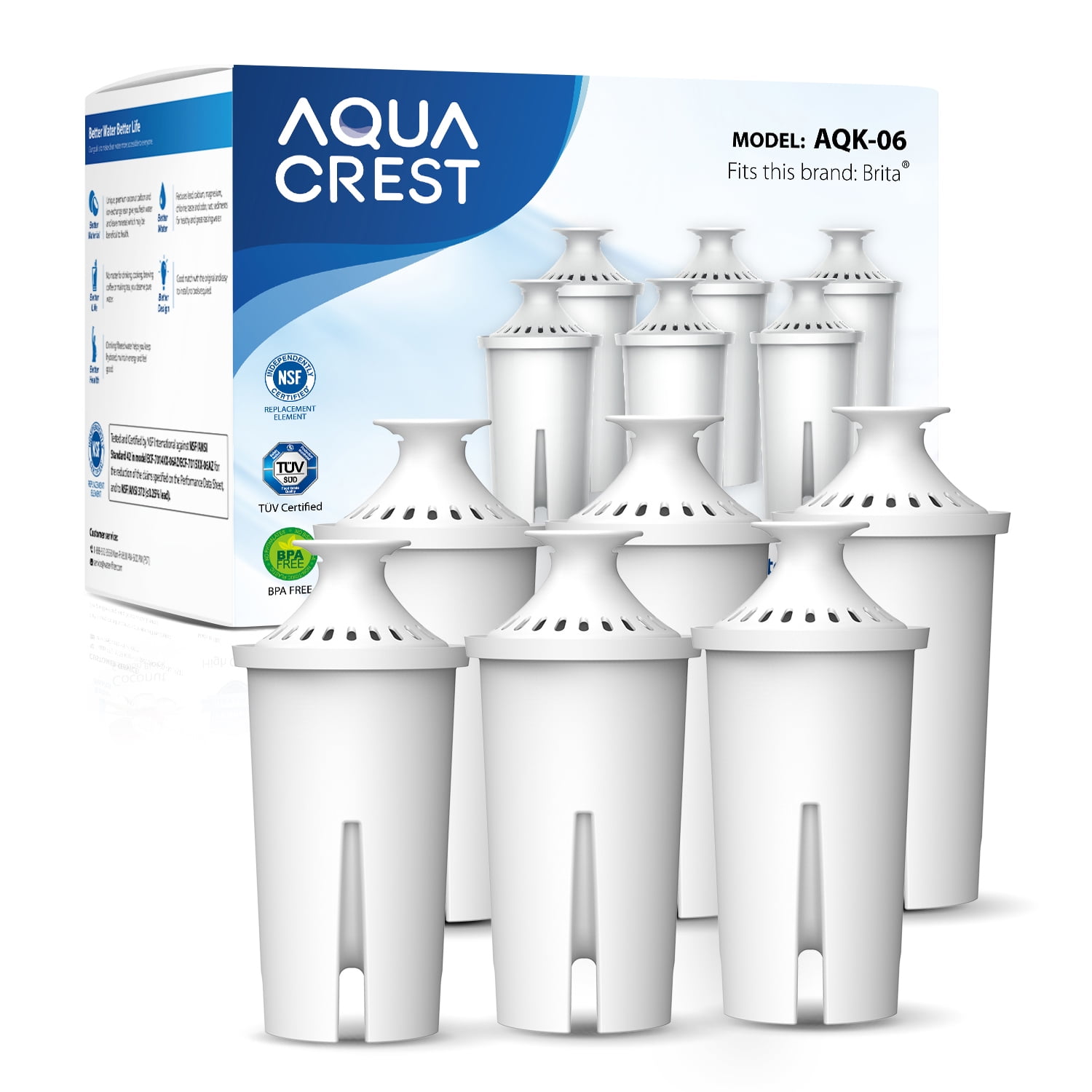 Compatible with ZeroWater Z AQUA CREST ZR-017 6-Stage Replacement Water Filters
