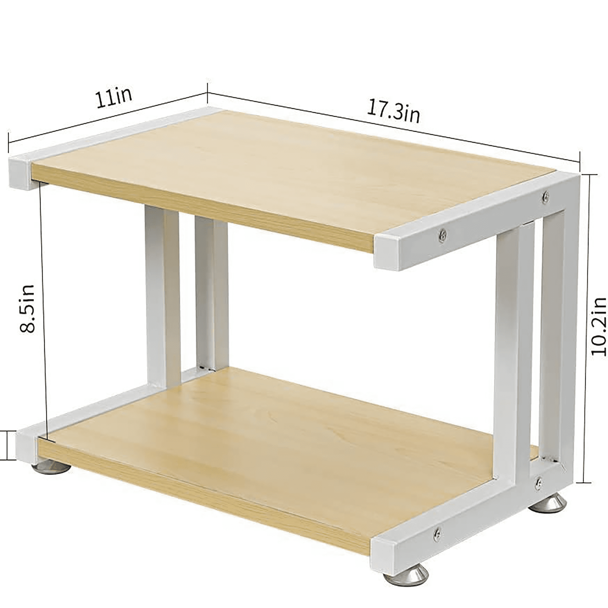 Petoto Printer Stand, 2 Tier Rolling Printer Cart with Wheels, Under Desk Printer Stand for Office, Home