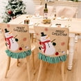 thumbnail image 5 of Christmas Decorations, Holiday Chair Cover, Festive Snowman Santa Claus Scene, Soft Cloth Material, Easy to Clean, Protective and Decorative for Dining Chairs, 5 of 7
