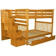 thumbnail image 2 of Bedz King Stairway Bunk Beds Full over Full with 4 Drawers in the Steps and a Twin Trundle Honey, 2 of 5