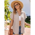 thumbnail image 5 of MOYIKO Short Sleeve Summer Tops for Women Casual Button Down Shirts Striped Business Work Blouses, 5 of 7