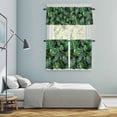 thumbnail image 6 of Tropical Plant Kitchen Curtains Valances and Tiers Set of 3 Green Palm Leaves Watercolor Summer Black Tier Curtains and Valance with Rod Pocket for Small Windows, 27.5"x36", 6 of 9