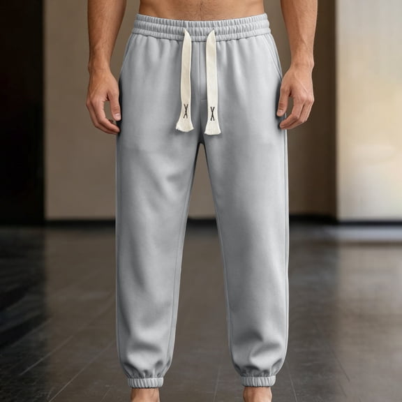 Men's Big and Tall Sweatpants Cuffed Leg Loose Casual Sports Long Pants