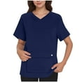 thumbnail image 4 of FNFYFH Womens V Neck Scrub Tops Stretchy Soft Top Scrubs Breathable & Easy Care Nurse Uniform Shirts with Pockets, 4 of 8