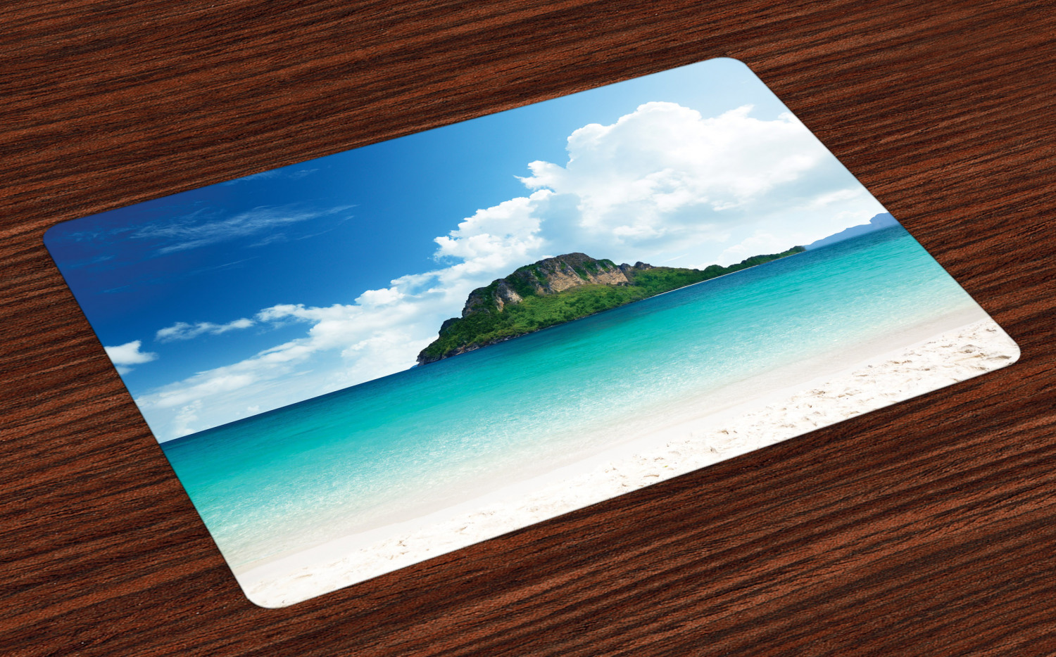 Island Placemats Set of 4 Poda Island in Thailand South Asian Tropic Paradise Hot Sun with
