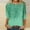 Mint Green, variant on Aobny Women's Streetwear T-Shirt Glitter Spring Brown Tees Crew Neck 3/4 Sleeve Blouses for Adult