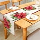thumbnail image 1 of Merry Christmas Snowflakes Poinsettia Red Stripes Decorative Table Runner for Home Dining Table Festival Party Multiple Size, 1 of 3