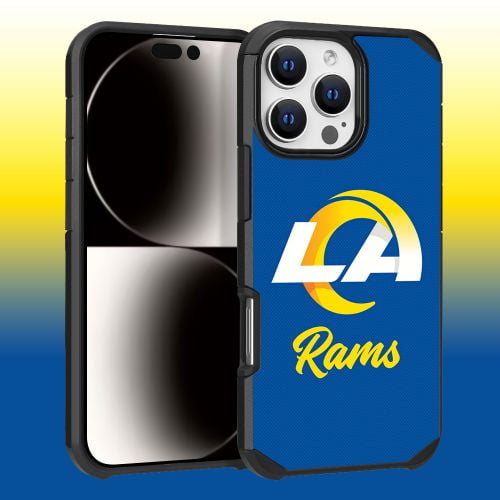 Apple iPhone 16 Pro Max (6.9) - NFL Licensed Los Angeles Rams Team Logo on Blue Textured Dual Layer Case