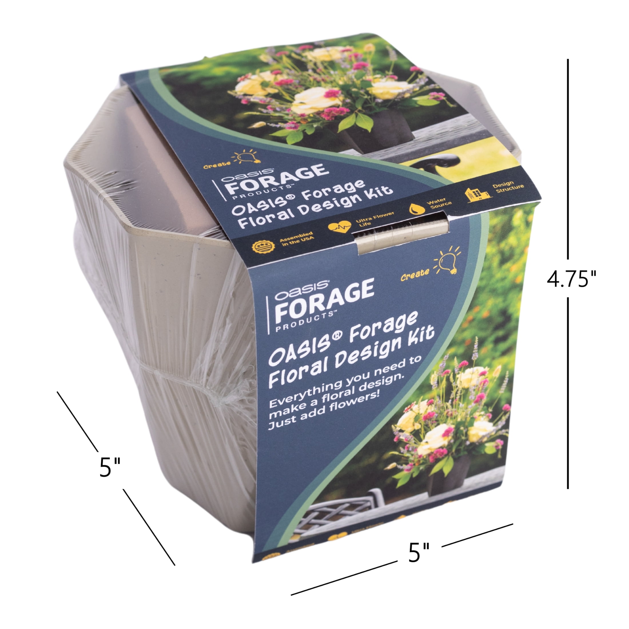 OASIS® Forage The Twist Pot Floral Foam DIY Arrangement Kit, Eggshell Flower Pot
