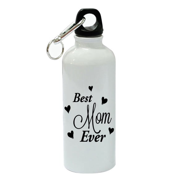 Best Mom Ever Hearts White Aluminum Sports 20 oz Water Bottle