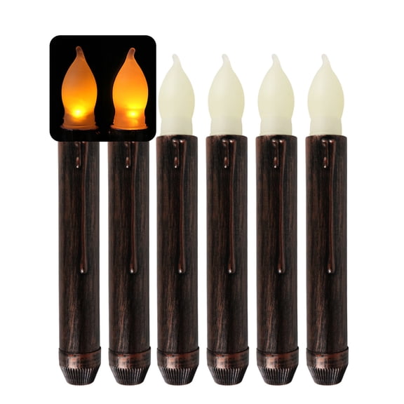 LED Long Pole Candle Lamp 12pcs yellow light Bulb head long copper shell 2*16cm