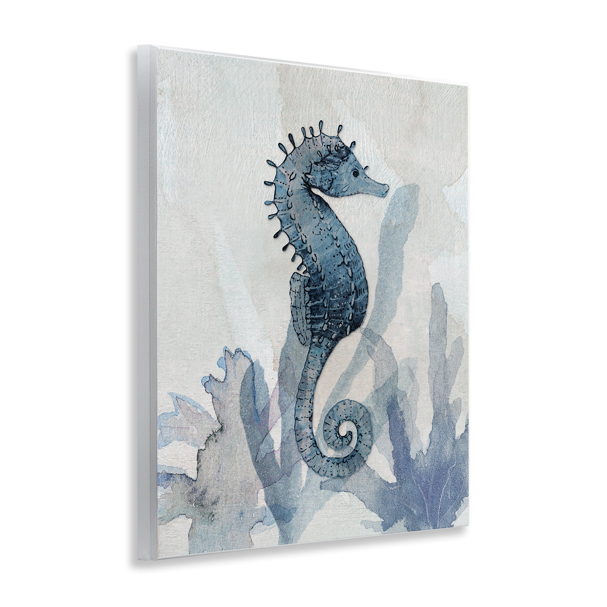 Stupell Industries Seahorse & Seaweed Impressions Wall Plaque Art, design by Susan Jill