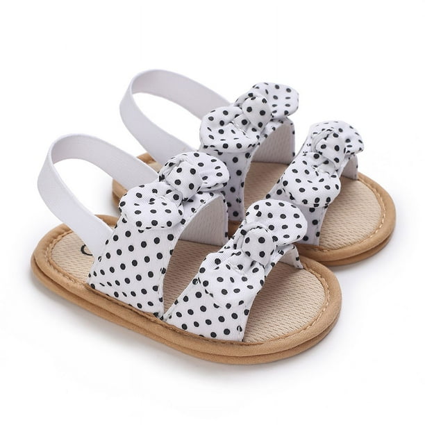 Sandalias De Bebé Niñas Elegantes Y Cómodas-0-12 Meses De Edad , Sujetador De Gancho Y Bucle Ajustable !