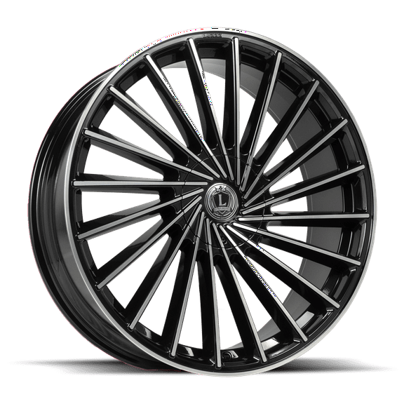 LUX36 20X8.5 5108/112  30 66.6 Gloss Black Machined Face