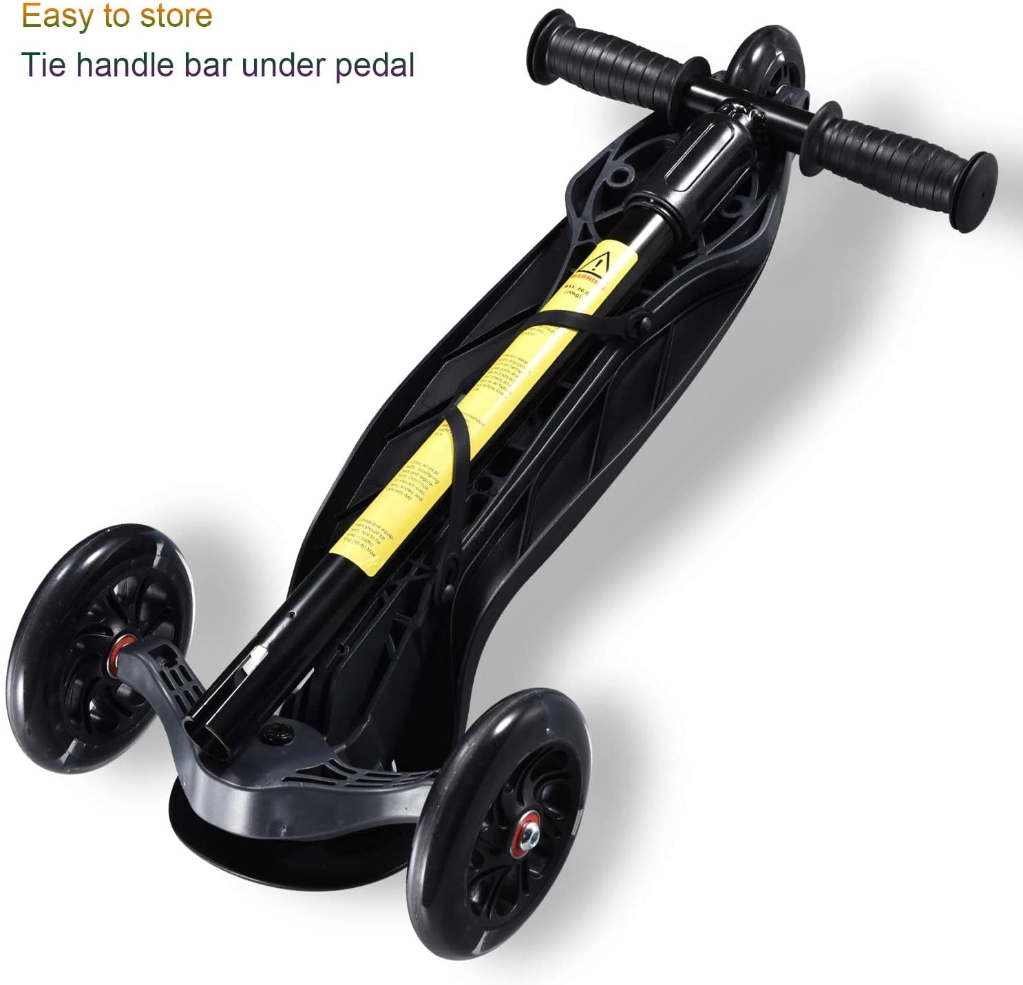 HighTech Mega GlideKick Scooter With Light - Black
