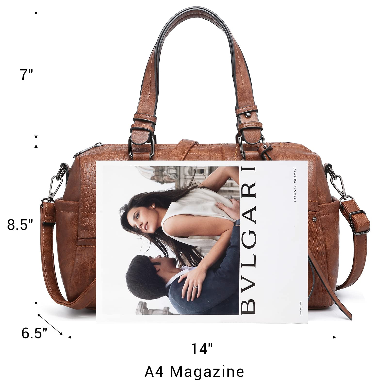 Dasein Women Soft Vegan Leather Barrel Bags Large Top Handle Totes Satchel Handbags Shoulder Purse