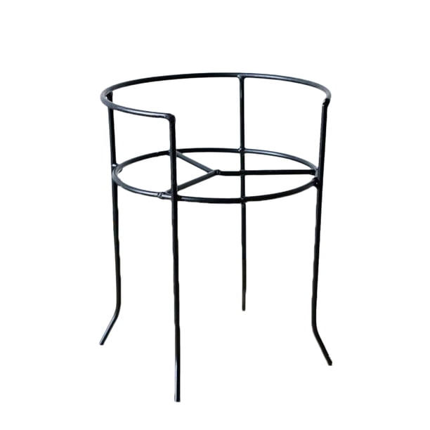 Dispensador de bebidas individual vintage redondo, soporte de metal de hierro negro, soporte para vasos, frascos y barriles de cerveza (apto para latas redondas de 4 L)