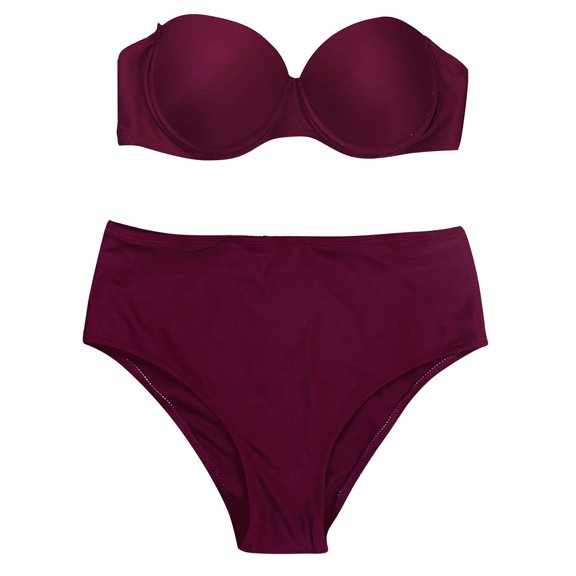 Aayomet Womens Bikini Women Bikini Brazilian Swimsuit Detachable Shoulder Strap Set Two Piece Swim Suit Swimwear Low,H L