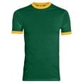 thumbnail image 5 of Augusta Sportswear unisex adult Ringer tee shirt, Dark Green/Gold, Medium US, 5 of 5