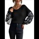 thumbnail image 1 of Suéter Holgado de Punto con Estampado de Leopardo, Larga, Cuello en V y Bloques de Color, Estilo Gótico Clásico e Informal para Mujer. Negro M, 1 of 6