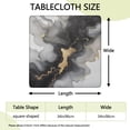 thumbnail image 2 of Black Gray Gold Marble Pattern Square Fitted Tablecloth with Elastic Edge,Square Table Cover,Washable Elastic Table Cover for Home Kitchen Party Decor 34"x34", 2 of 6