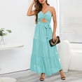 thumbnail image 3 of Puntoco Vestidos Mujer Verano Mujer Verano Sexy Sujetador Correa Grande Cómodo Casual Sol Falda De Color Sólido, 3 of 8