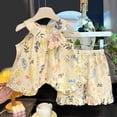 thumbnail image 2 of Toddler Girl Clothes Little Kids Summer Outfits Short Sleeve T-Shirt Top Shorts Set 2PCS Girl's Clothing 6-12 Months 12-24 Months 2t 3t 4t 5t 6t 7t 8t 9t Children 5-6 Years, 2 of 7