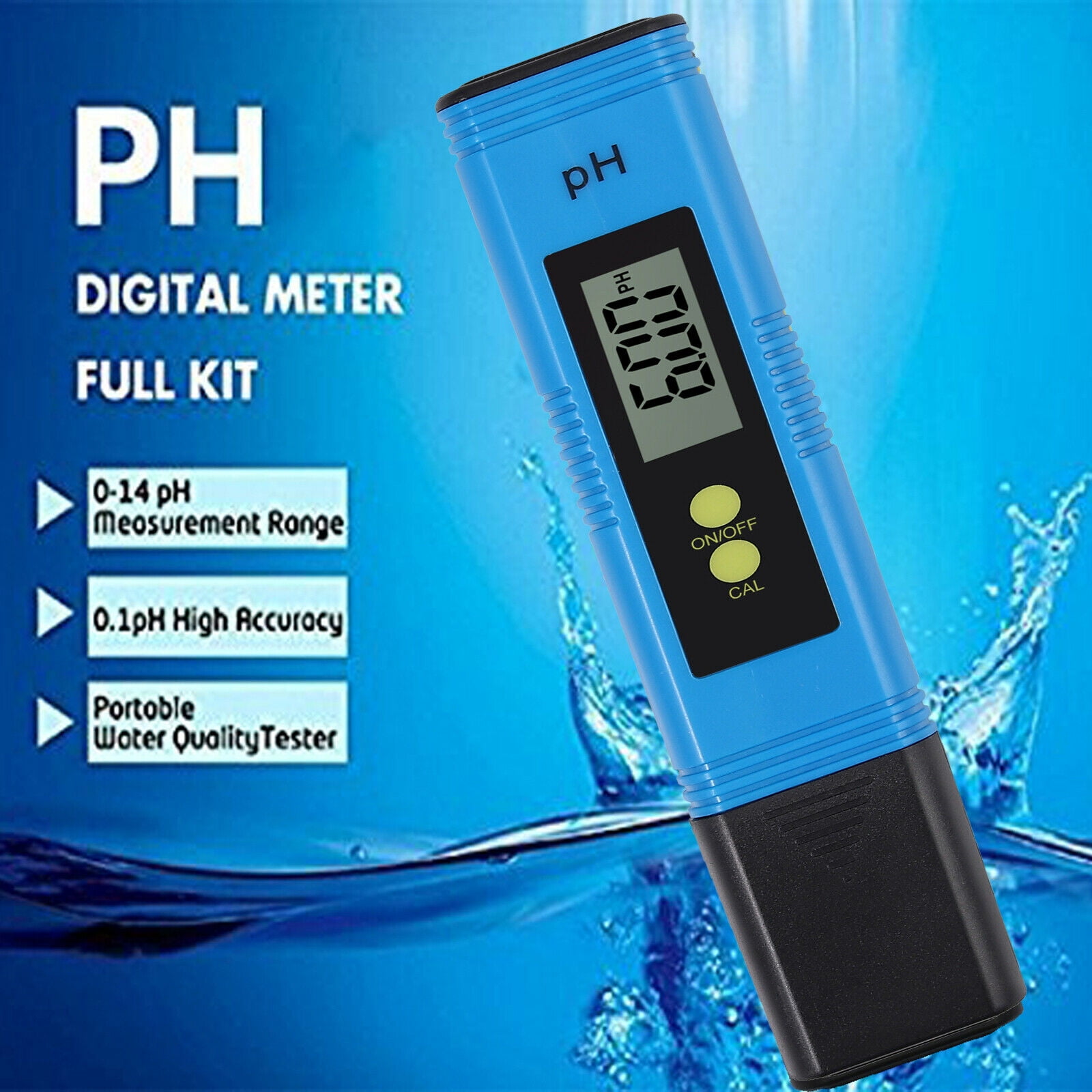 Ph Test Paper Professional 1-14 Water Quality Soli Indicator Paper Multi Function Ph Meter Digital Ph Test Meter Tool Home Accessory for Aquariums Swimming Pools
