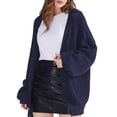 thumbnail image 2 of QUALFORT Women’s 100% Cotton Button-Front Oversized Cardigan Sweater, 2 of 4