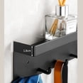 thumbnail image 3 of Yuarrent Ganchos de puerta Estante organizador de acero inoxidable autoadhesivo Perforación libre Colgador de ropa de doble propósito Almacenamiento de Accesorios de baño Negro Yuarrent HA066128-02, 3 of 6