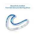 thumbnail image 4 of Y'all Sterling Silver Wave Ring for Women with Blue Opal Inlay, Size 6, 4 of 5