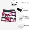 thumbnail image 3 of Honeii Dark Blue Stripes and Pink Flamingos Men's Underwear Boxer Briefs Pack, ComfortSoft Boxer Brief for Men, Moisture-Wicking Breathable-Large, 3 of 5