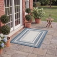 thumbnail image 4 of SAFAVIEH Courtyard Ercan Bordered Indoor/Outdoor Area Rug, Ivory/Navy, 9' x 9' Square, 4 of 16