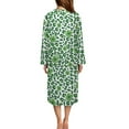 thumbnail image 3 of FOR U DESIGNS Shamrock Leopard Green Print House Dresses for Women, Breathable Long Sleeve Night Shirts Soft House Dress with Pockets, Duster Lounger Robe with Zipper, M, 3 of 8